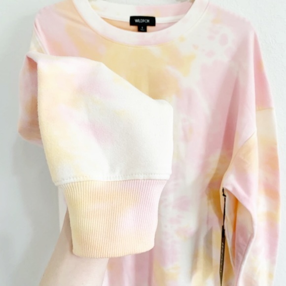 Wildfox Cotton Candy Tie Dye Set Cotton Sweatshirt & Sweatpants S - Picture 7 of 16